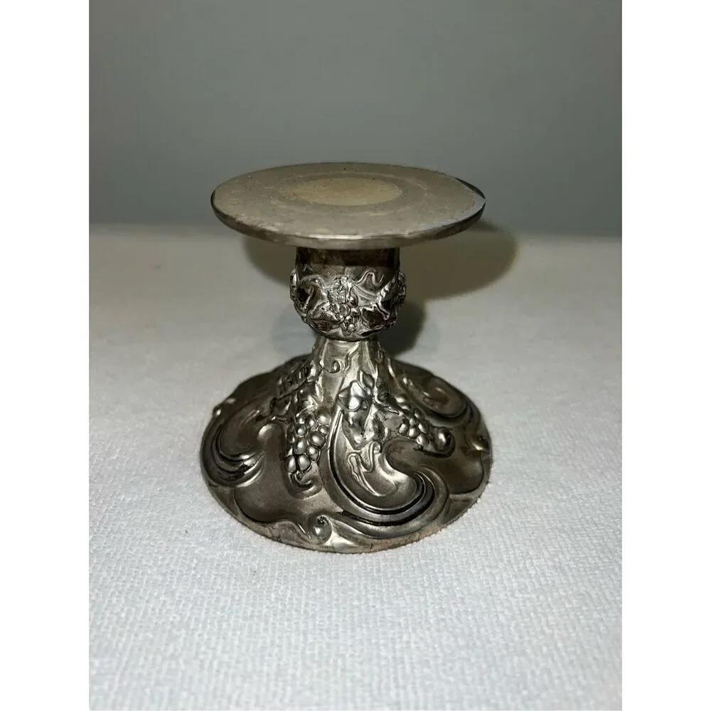 Silver Plated Pillar Candle Holder Round